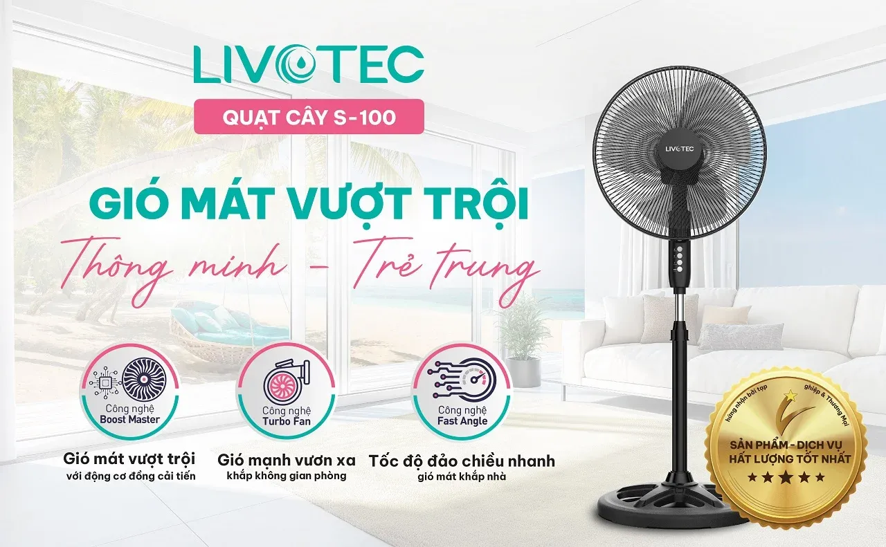 Đánh giá thiết kế và cảm nhận thực tế về Quạt cây Livotec S-100